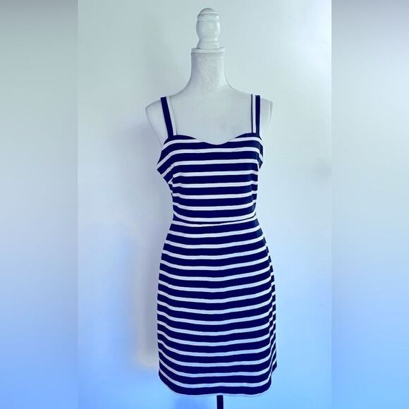 OLD NAVY MARINER NAUTICAL STRIPE SLEEVELESS MIDI DRESS SIZE M - Picture 8 of 14